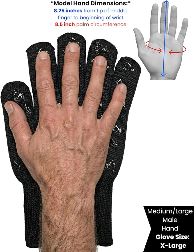 Grill Armor Oven Gloves with Fingers – Extra Long Cuff, 932°F Heat, Fire & Cut - Image 6