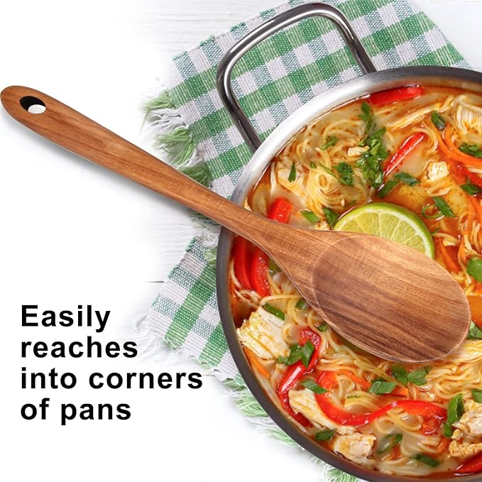 14 Inch Large Wooden Spoon for Cooking Utensil Mixing Spoons Baking Serving - Image 2