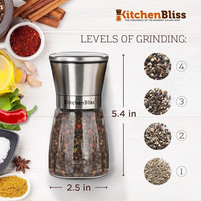 Professional Salt and Pepper Grinder Set – Premium Stainless Steel Salt and - Image 3