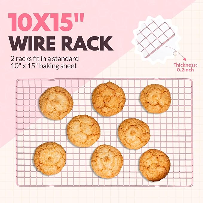 2 PCS Cooling Racks for Cooking and Baking, 16x10 Inches Stainless Steel - Image 2
