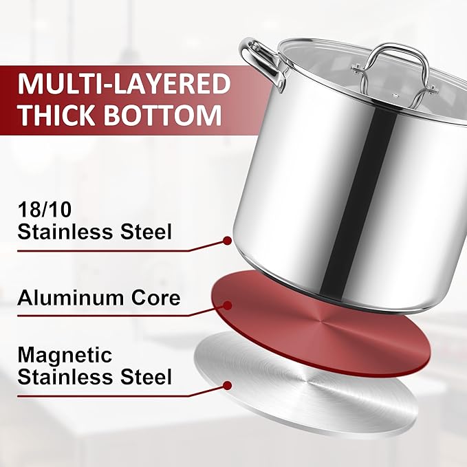 Herogo 16-Quart 18/10 Stainless Steel Stock Pot - Image 6