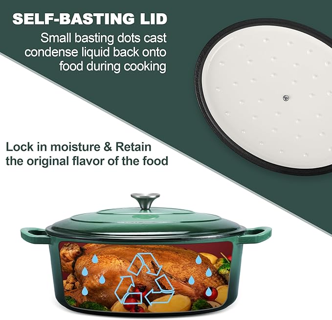 E-far 5QT Oval Dutch Oven Pot - Image 6