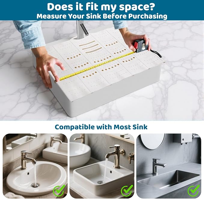 Bathroom Sink Cover for Counter Space, Foldable Silicone Sink Mat Makeup - Image 7
