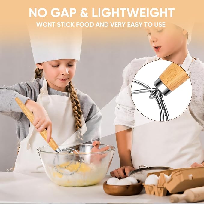 Maxjoy Danish Dough Whisk Wooden Dutch Bread Mixer - Image 6