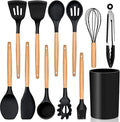 Kitchen Utensils Set of 12, E-far Silicone Cooking Utensils by E-far