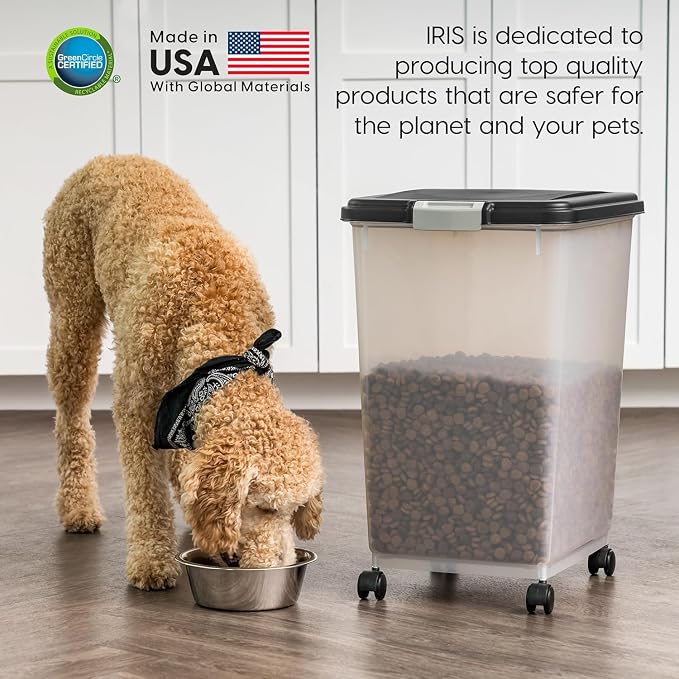 IRIS USA Airtight Dog Food Storage Container, Attachable Wheels, - Image 5