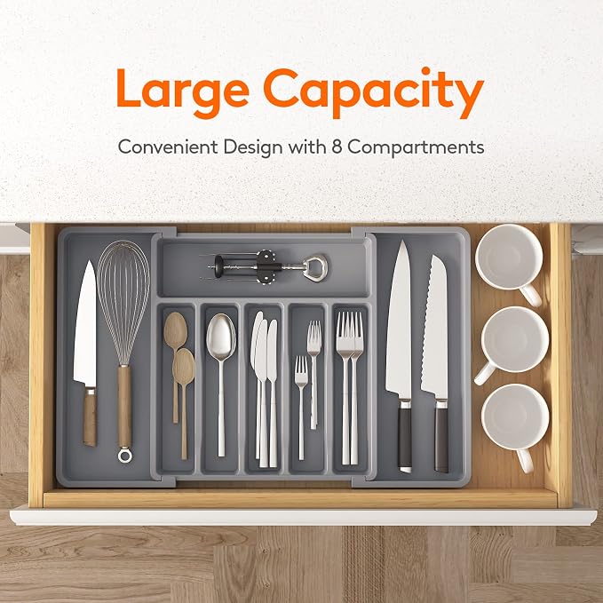 Lifewit Silverware Drawer Organizer, Expandable Utensil Tray - Image 2