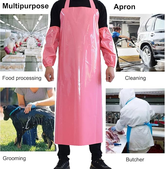 ELEBOX Waterproof Oil Proof Bib Apron Utility Apron Chemical Resistant Apron - Image 5
