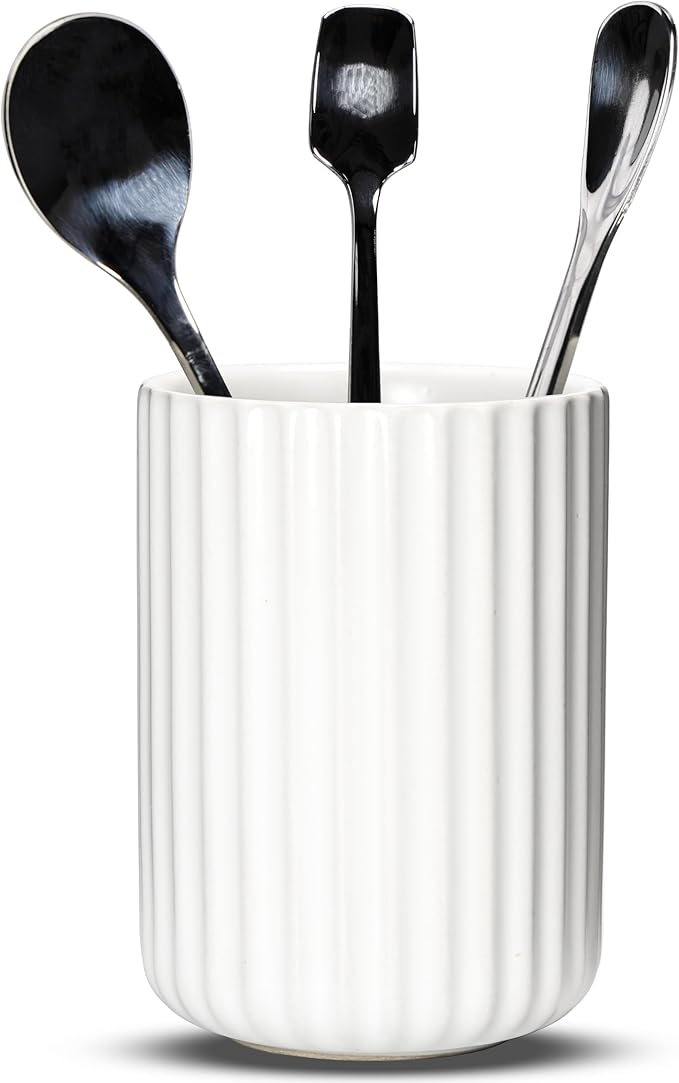 Ceramic Spoon Holder for Coffee Bar, Upright Tea Spoon Holder Cup, Coffee by U-TIMES