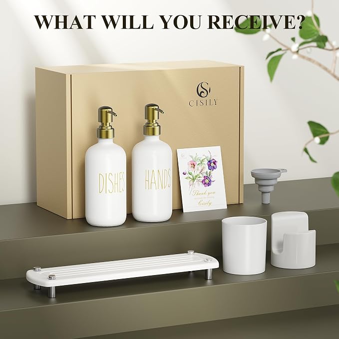 Cisily Kitchen Soap Dispenser Set Comes - Image 7