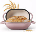 2 QT Oval Dutch Oven for Bread Baking, Enamelled Cast Iron Bread Oven for by Unknown
