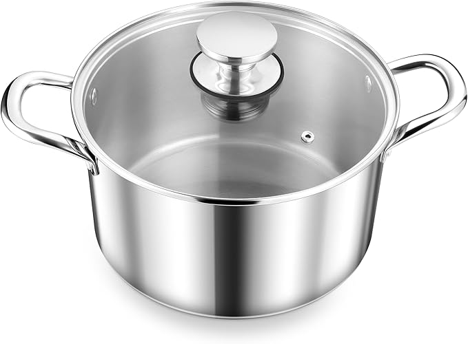 Herogo 4 Quart Stock Pot, 18/10 Stainless Steel Cooking Pot by Herogo