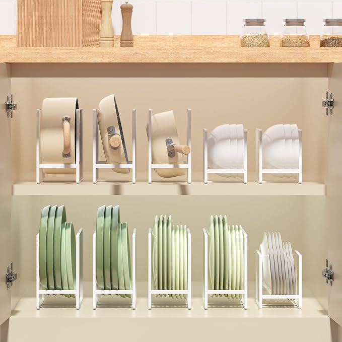2 Large 1 Small Plate Organizers Holders Upright Cabinet Dish Drying Racks - Image 4