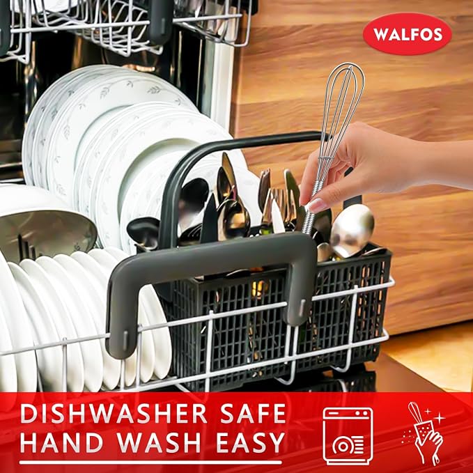Walfos Mini Whisks, Small Whisk Bulk 304 Stainless Steel 6 Pieces, 5 Inch Tiny - Image 7
