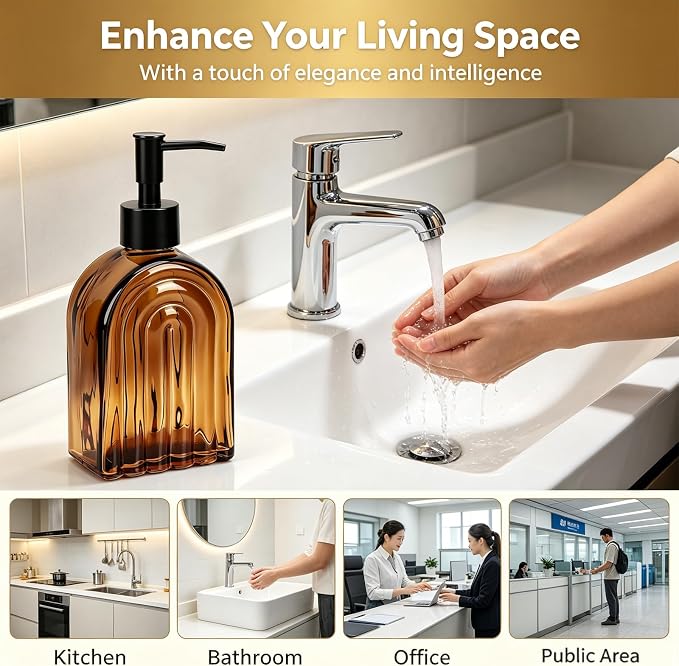 Amber Glass Soap Dispenser - Image 3