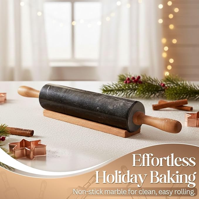 Flexzion Marble Rolling Pin Heavy Nonstick Stone Dough Roller - Image 8