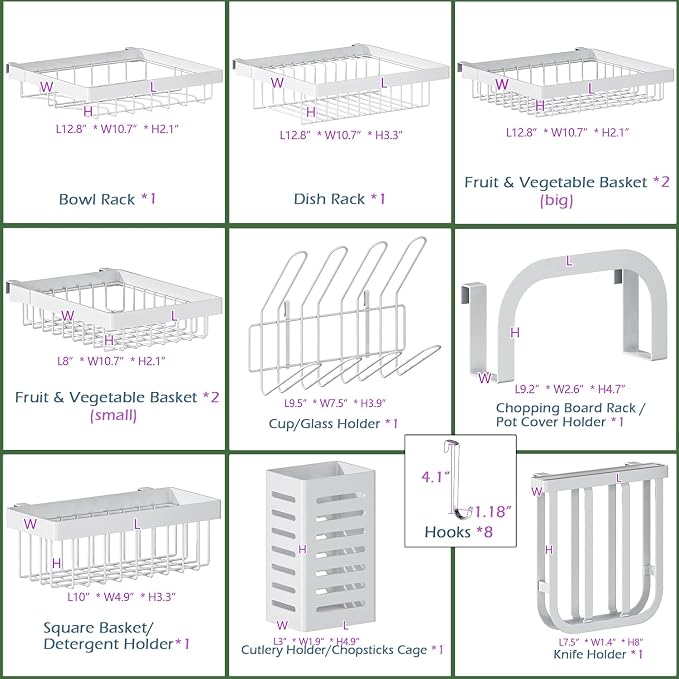 PUSDON Over Sink Dish Drying Rack Stainless Steel, Adjustable Large Dish Drainer - Image 4