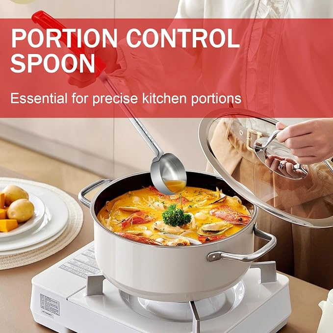 2 Ounce Solid Stainless Steel Portion Control Ladle Spoon -Pizza Sauce Serving - Image 6