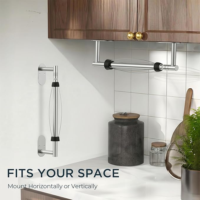 FORIOUS Paper Towel Holder Under Cabinet, One Hand Operable - Image 5