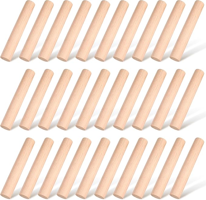 Patelai 50 Pieces Small Wooden Rolling Pin, Dumpling Dough Roller Wooden Mini by Patelai