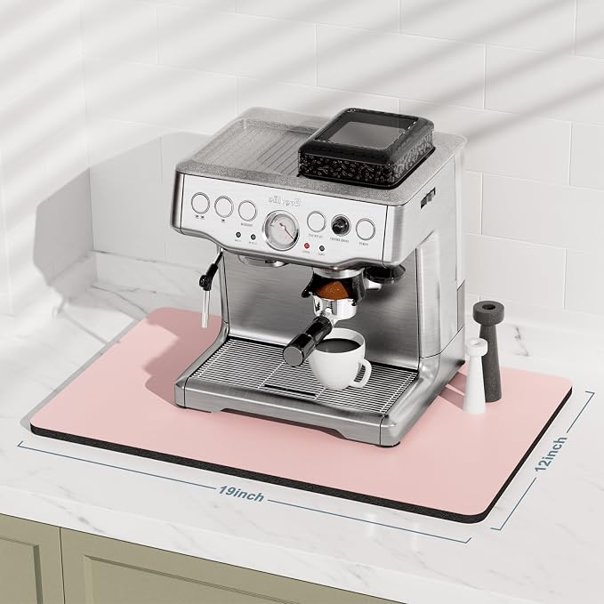 Rnivvi Coffee Mat, Hide Stain Rubber Backed Absorbent Dish Drying Pad - Image 2