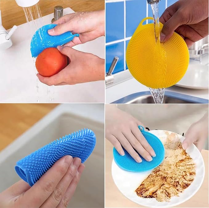 Silicone Dish Scrubber, Food Grade BPA Free Reusable Rubber Sponges Dishwasher - Image 4