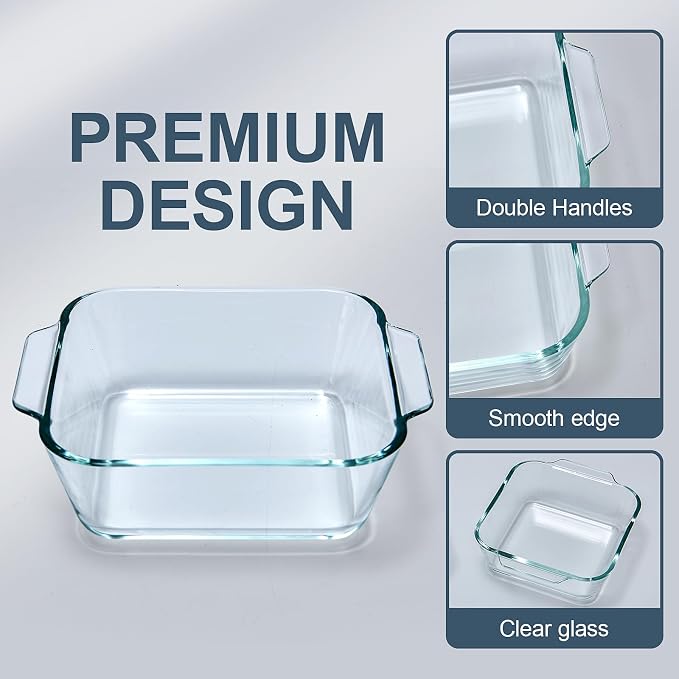 Small Casserole Dishes 4 Pack, 5 Inch Glass Square Baking Dish Individual - Image 2