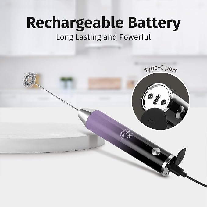 Zulay Kitchen Rechargeable Milk Frother Handheld Lux - Image 7