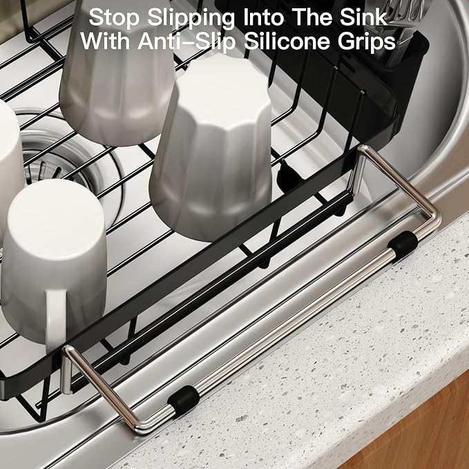 MAJALiS Expandable Stainless Steel Over The Sink Dish Drying Rack - Image 6