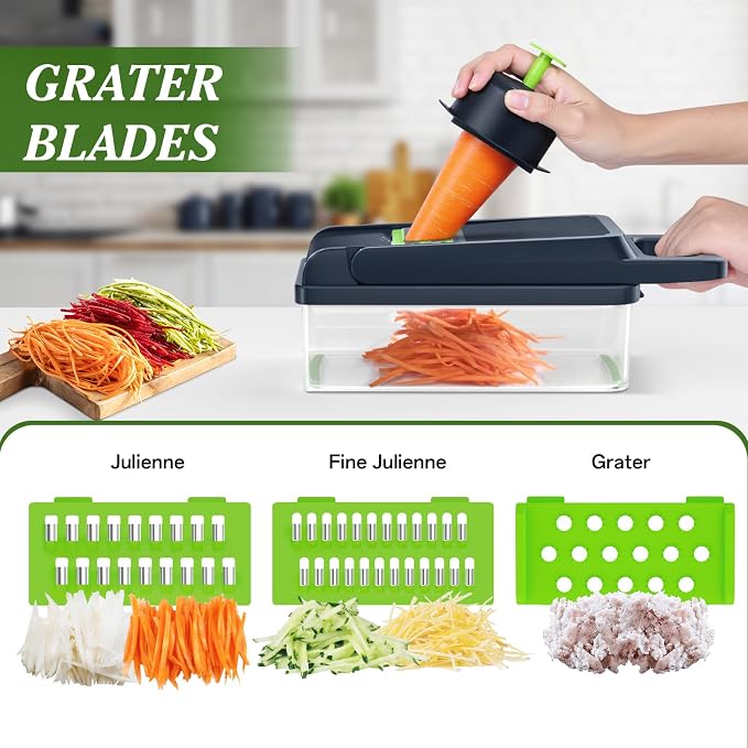 HomeHacks Vegetable Chopper Vegetable Cutter, 12 in 1 Kitchen Gadget, Onion - Image 3
