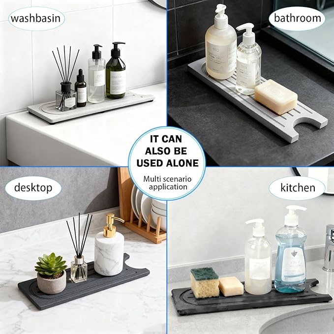 Fast Drying Stone Faucet Mat for Kitchen Sink - Image 3