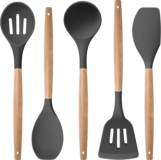 Herogo 5-Piece Cooking Utensils Set, Silicone Kitchen Utensils Set by Herogo