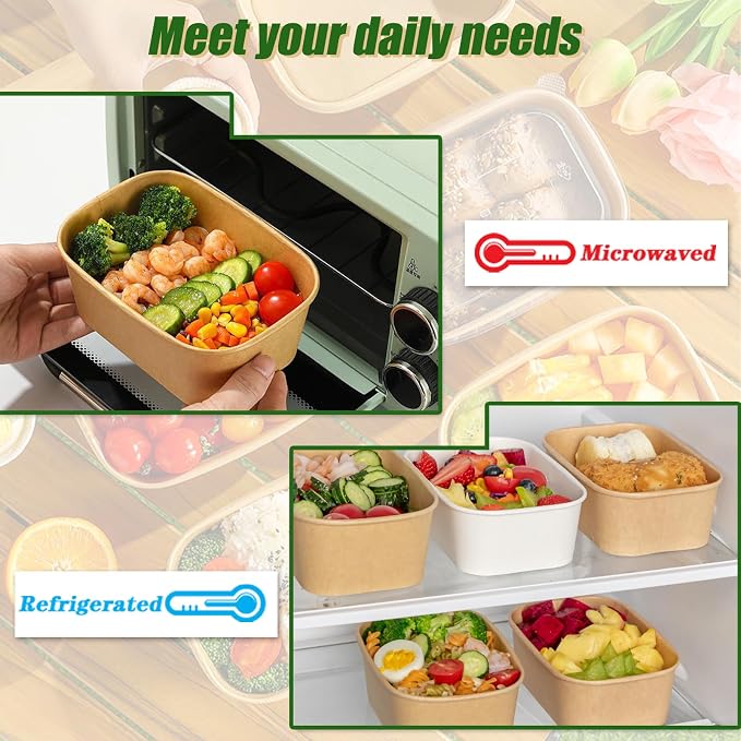 50-Pack 19oz Disposable Kraft Paper Bowls - Image 4