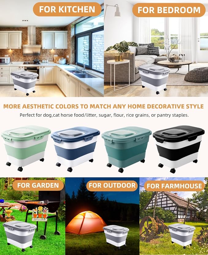 20-30 Lbs Rice Storage Container, Collapsible Food Storage Containers - Image 9