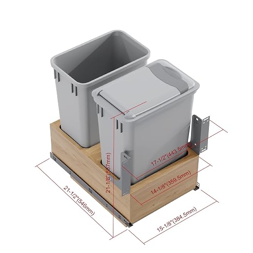 Dowell Double 35Qt Undermount Trash Pull-Out Waste Container - Image 8