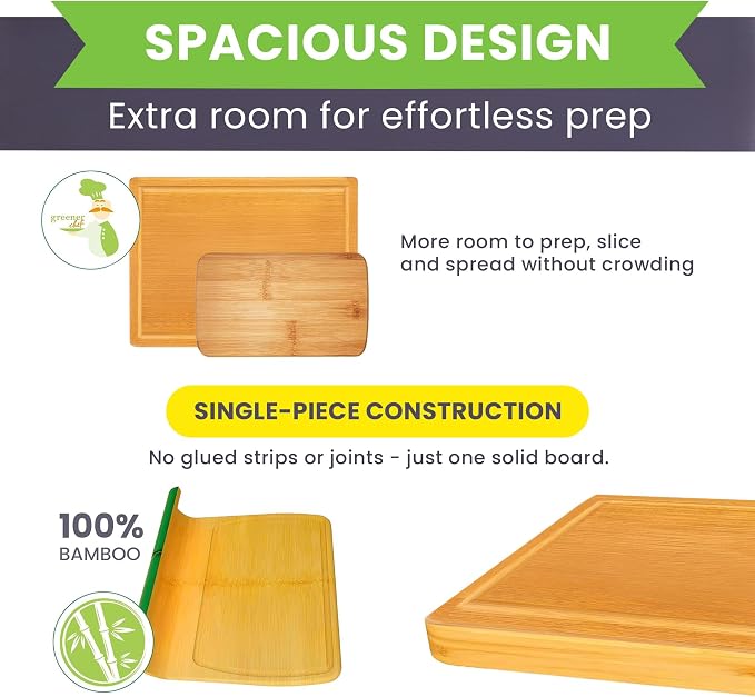 Bamboo Cutting Board – 15 Inch Wood Cutting Boards - Image 3