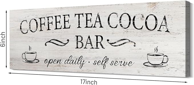 Coffee Tea Cocoa Bar Sign Decor Farmhouse Wall Plaque - Image 2