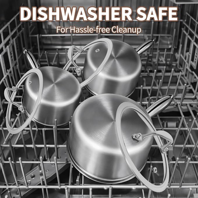 EWFEN 3 Ply Stainless Steel Saucepan - Image 9