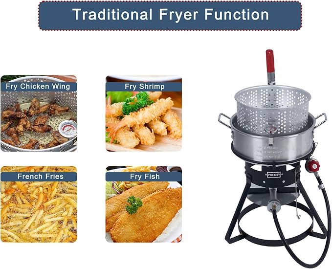 Fire Riot 10QT Outdoor Fish Fryer Kit – Heavy-Duty Aluminum Pot, 6.7QT Basket - Image 4