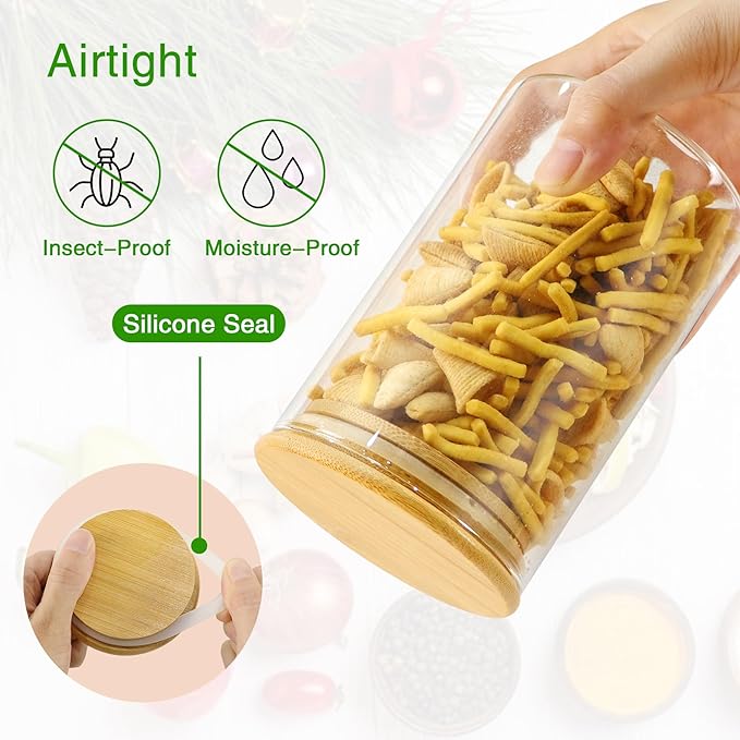BGraceyy Glass Jars with Bamboo Lids 20 oz - Image 4