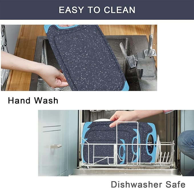 Plastic Cutting Board, 3 Pieces Dishwasher Safe Cutting Boards - Image 7