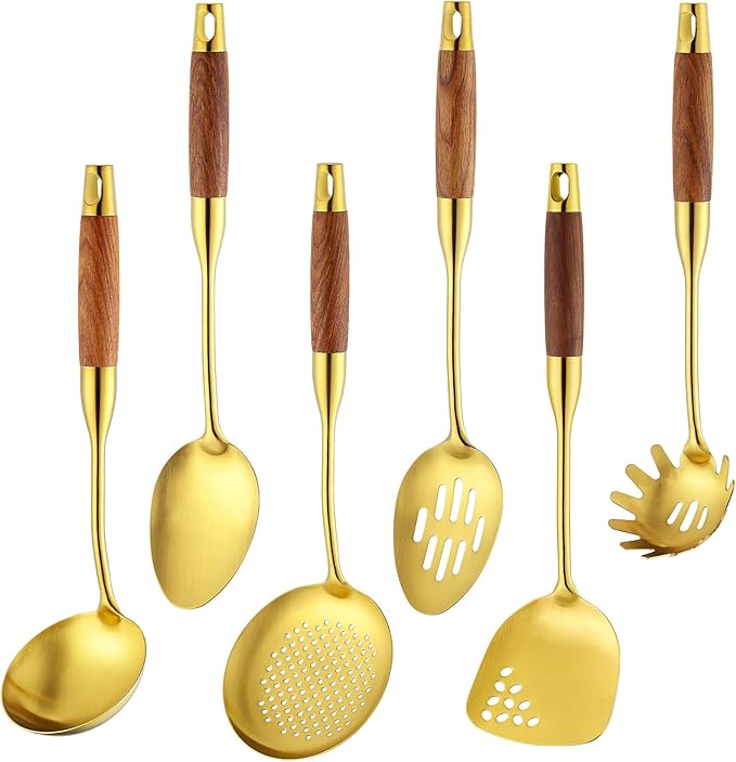 Izurok 18/10 Stainless Steel Kitchen Utensils Set, 6 Piece Cooking Utensils by IzurokBuynow