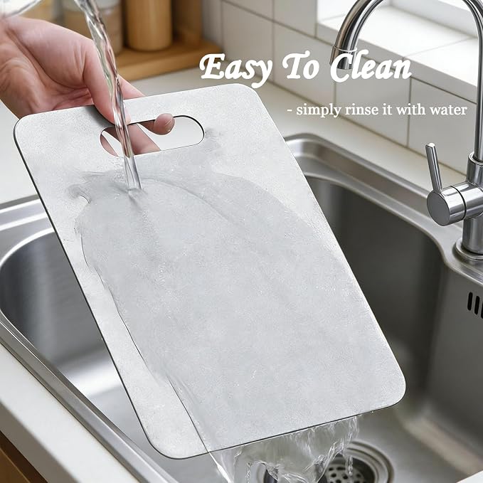 100% Pure Titanium Cutting Board Set of 3, Double-Sided Titanium Cutting Boards - Image 4
