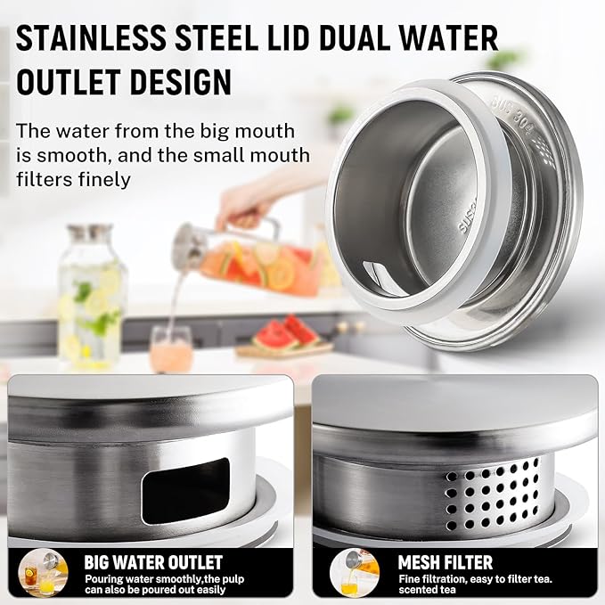 Netany 2 Pack 2.22 Liters/75 oz Square Glass Pitcher - Image 5