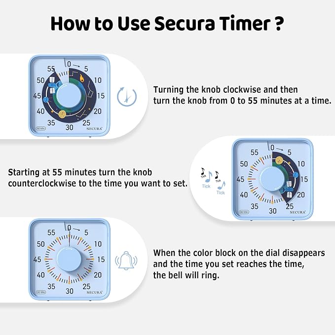 Secura 7.5-Inch Satellite Pattern Visual Timer - Image 3