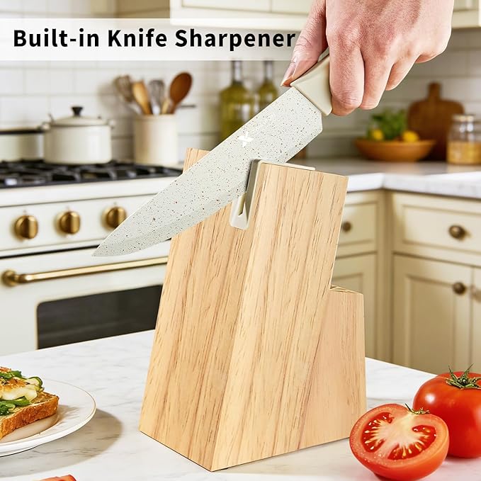 XANAPON Knife Set, Dishwasher Safe Kitchen Knife Set, CreamWhite Ergonomic - Image 6