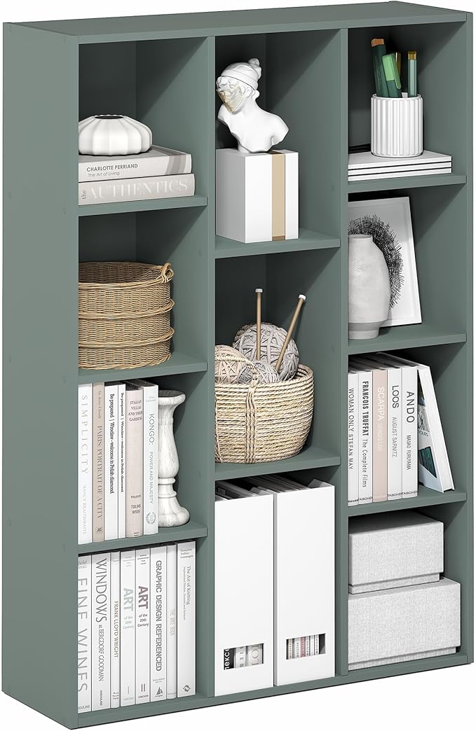 Furinno LUDER Book Shelf, 11-Cube Bookshelf, Reversible Bookcase, 9.4 x 29.1 x by Furinno-FitsYourSpaceFitsYourBudget