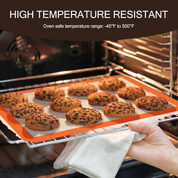 Silicone Baking Mat, 3 Pack Reusable Baking Mat, Food Safe Silicone Mats - Image 5