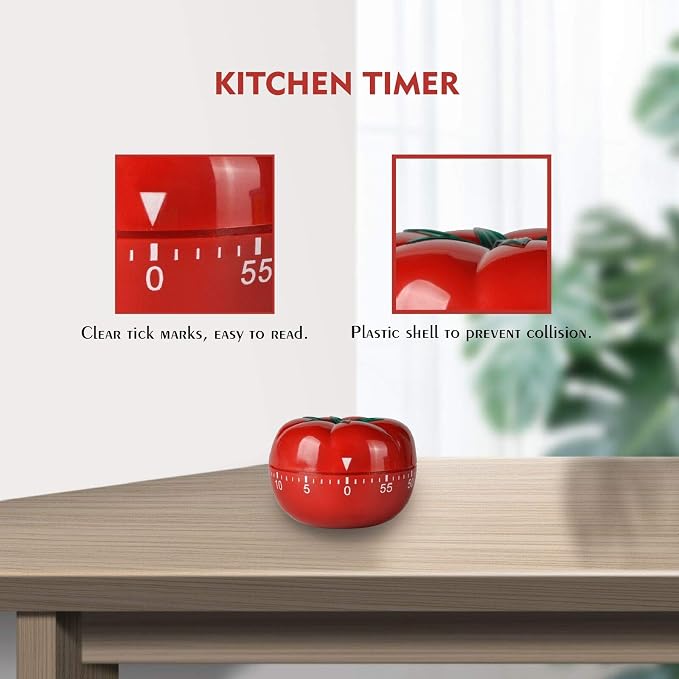 Jayron JR-WG017 Kitchen Cooking Timer Tomato Cartoon Mechanical Countdown Hour - Image 4