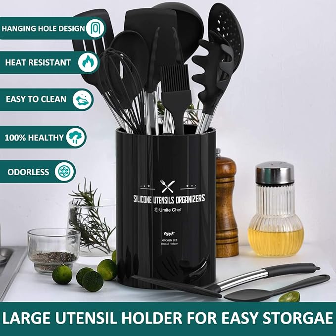 Silicone Cooking Utensil Set, Umite Chef 15pcs Silicone Cooking Kitchen - Image 2